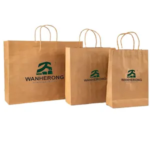갈색 크래프트 종이 공예 쇼핑 p bolsa 종이 쇼핑 캐리 가방 클래식 재활용 재료 사용자 정의 종이 가방