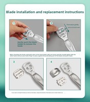 Râpe à pieds ovale en acier inoxydable, tête carrée, lame épaisse détachable, double usage, pour éliminer les callosités et exfolier, outil de pédicure