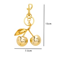 Porte-clés en plastique cerise pour femmes, motif cercle doré coloré, sérigraphie, cadeau d'anniversaire et de Noël