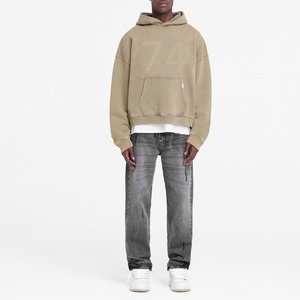 Prix de gros, logo personnalisé OEM, 500GSM, sweat-shirt pour homme en coton 100% lourd, surdimensionné, style Y2K vintage, lavé, pour le printemps - Product Image 3