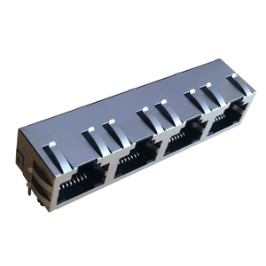 RJHSE-5381-02 tab without magnetic 8P8C hand jacks modular 1X2 Double mouth <span class=keywords><strong>RJ45</strong></span> female connector - Product Image 5