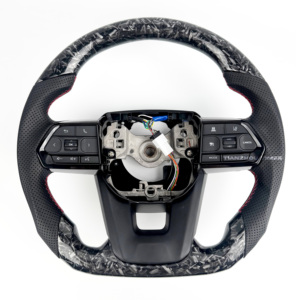 Volante de fibra de carbono de cuero y madera personalizado para <span class=keywords><strong>Toyota</strong></span> Prado 120 rav4 <span class=keywords><strong>yaris</strong></span> Innova Vitz Mk5 A90 Axio Crown Lc120 4runner - Product Image 4