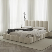 Cama Matrimonial Zayshine de Estilo Francés Retro, con Tela Blanca de Lujo, Tamaño Grande, para Recámara Principal, Apartamento, Villa u Hotel, de 1.5 a 1.8 Metros