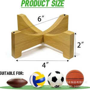 Soporte de exhibición de bolas de madera para baloncesto, fútbol, ​​soccer, estante de almacenamiento de escritorio, estante de madera maciza de una sola capa - Product Image 4