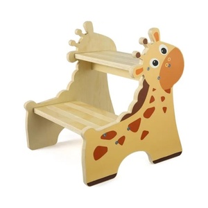 Sgabello in Legno a Due Gradini, Capacità 300 Libbre, Sgabello da <span class=keywords><strong>Cucina</strong></span> per Bambini con Piedini Antiscivolo - Product Image 1