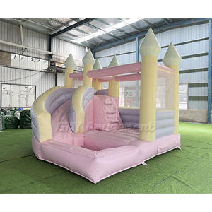 Château gonflable Offre Spéciale Kids Pastel Mixed Colors White Bounce House with <span class=keywords><strong>Ball</strong></span> Pit - Product Image 1
