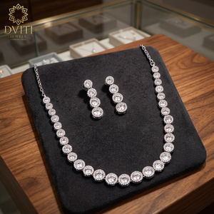 Elegant <b>Silver</b> Pearl Necklace and Earring Set Classic Style Fine Jewelry Exquisite <b>Choker</b> - Product Image 3