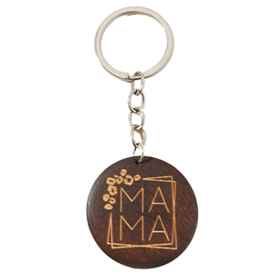 Un popular llavero colgante de madera grabado con forma de plato redondo para el Día de la Madre, <span class=keywords><strong>MAMA</strong></span> - Product Image 3