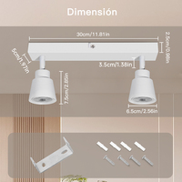 Spot de plafond GU10 à 2 ampoules, moderne, en métal, avec plaque carrée rétractable, blanc sablé, pour chambre et salon, éclairage mural – Vente chaude