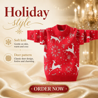 Pulls pour hommes et femmes sur le thème de Noël, style du Nouvel An, 100% polyester, tricotés à la machine, styles personnalisables