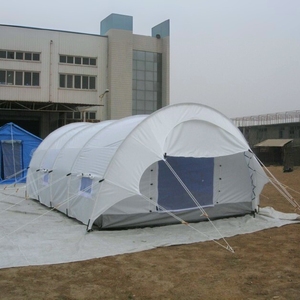 Tentes d'urgence pour secours en cas de catastrophe, portables, 6 places, blanches, installation rapide, imperméables, résistantes au vent, deux chambres, poteaux en fibre de verre. - Product Image 3