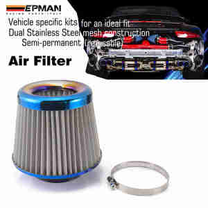 Filtro de Aire para Motor de Acero Inoxidable EPMAN, 3 Pulgadas, Redondo, Cónico, Universal, Kit de Admisión de Aire Frío, Filtro de Cono, Color Azul Quemado, EPAF76NEO - Product Image 1
