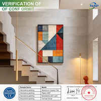 Art toile peint main gros, peinture abstraite géométrique, déco mur blocs couleurs minimaliste moderne maison