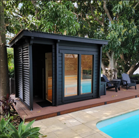 Villa Chalet Segitiga Modern Mewah dengan Ruang Sauna Kayu Pinus Solid 12kw Listrik, Dilengkapi Fitur Uap Basah dan Panel Kontrol 220v