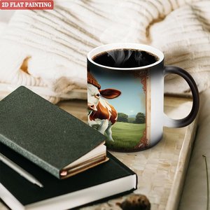 Frosted Black Magic Mug 11oz <b>Ceramic</b> Heat Activated Color Changing Tea <b>Cup</b> - Product Image 3