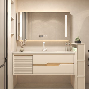 Meuble de salle de bain intelligent moderne avec vasque en céramique sans joint intégrée - Product Image 4