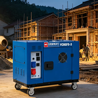 Générateur diesel silencieux 10 kVA, puissance nominale 8 kW, puissance maximale 9 kW, démarrage électrique, groupe électrogène diesel avec AVR, réservoir de carburant de 25 L, 230 V, 400 V, 50 Hz, 733 cm³