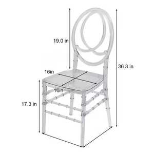 Chaises d'hôtel transparentes empilables en polycarbonate style Phoenix Queen Anne pour événements - Product Image 5