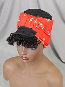 Perruque courte bouclée rebondissante style écharpe pour femmes africaines perruques bandeau entièrement faites à la machine perruque de <span class=keywords><strong>cheveux</strong></span> humains sans colle coupe lutin naturel - Product Image 5