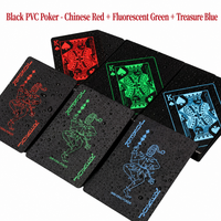Jeu de cartes de luxe en PVC noir, imperméable, en plastique, avec dorure à chaud, lavable, pour fêtes et jeux