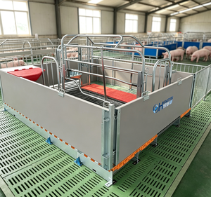 Équipement d'élevage porcin : Caisse de mise bas en PVC pour truies avec abreuvoir supplémentaire pour porcelets en option - Product Image 1