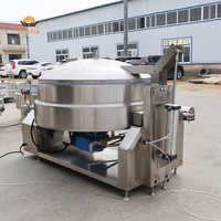 Marmite à double enveloppe inclinable avec agitateur multi-griffes, machine de cuisson à agitation planétaire, wok de cuisson pour pâte de haricots, pâte de curry, confiture