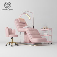 Lit de massage facial moderne ergonomique à 3 moteurs Madamcenter, cuir synthétique, moteur silencieux, fonctionnalités réglables, acier inoxydable