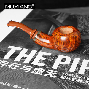 Briarwood Pipe Apple Shape 3mm Bent Type Tobacco Pipe For Men - Product Image 2