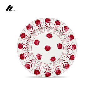 Vaisselle en porcelaine fine à motif de fleurs cramoisies élégantes, vaisselle décorative de style royal de luxe pour les banquets de mariage et les fêtes - Product Image 5