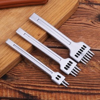 Lno — outils de poinçonnage ronds, 3 pièces, nouvelle professionnels 2/4/6 dents, outils de poinçonnage en cuir