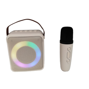 पोर्टेबल 5w यूएसबी कराओके स्पीकर rgb एकीकृत माइक्रोफोन छोटे बास वायरलेस डीसी बैटरी होम थिएटर पार्टी वाई-फाई 2 माइक - Product Image 1