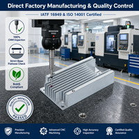 Radiateur à ailettes extrudées en aluminium 6063 usiné sur mesure par CNC pour le refroidissement électronique des onduleurs et alimentations électriques