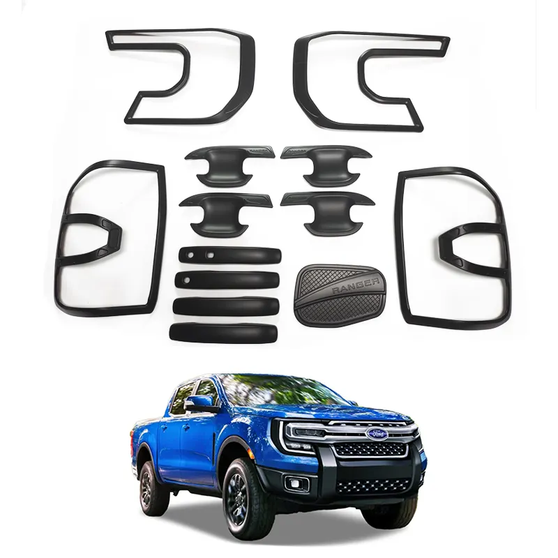 Factory Direct High Quality Combo Set Car Door Handle Cover Headlight Cover Car Body Kit for Ford Ranger 2023 Accessories