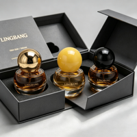 Flacon pulvérisateur de parfum rond en verre avec bouchon à clipser, flacon en verre pour emballage cosmétique de 15 ml, peut être livré avec une boîte d'emballage