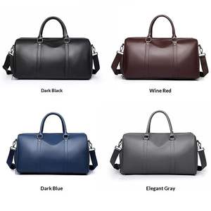 حقيبة سفر مخصصة بشعار مميز من الجلد النباتي للعطلات الأسبوعية والرياضة وحمل الأمتعة للنساء والرجال - Product Image 5