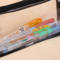 Pochette à stylo à fermeture éclair transparente en plastique PVC transparent porte-crayon pour enfants sac de papeterie scolaire