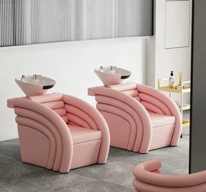 Sillón de Lavado de Cuero Blanco para Barbería de Lujo Z, Silla Reclinable Moderna para Salón de Belleza en Venta - Product Image 6