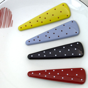 Summer Cheese Yellow Polka Dot Duckbill <b>Clip</b> 12 Cm Plastic Resin Hair <b>Clip</b> For Bangs Casual Style - Product Image 1