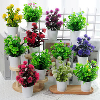 Mini Ornements de Bonsaï Artificiels en Plastique, Petites Plantes Fraîches en Pot, Fleurs pour la Décoration de Table Basse ou de Bureau