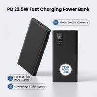 Banque d'alimentation portable avec une grande capacité de 20000 mAh, USB Micro Type C, charge rapide PD 22,5 W, sortie bidirectionnelle PD18W, écran LCD