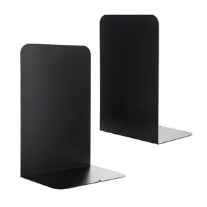 Zwart 2 Stuks Boekensteunen Decoratieve Plaatwerk Boek Einde Ondersteunt Desktop Boek Divider Stophouders Met Antislip Pads Voor Planken