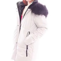 Manteau long matelassé d'hiver pour femme, col montant, capuche en fausse fourrure, tissé teinté chauffant, doux et moelleux, avec capuche amovible, respirant et coupe-vent