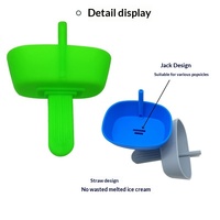 Nouveau produit transfrontalier : Support à sucettes glacées en silicone pour enfants avec paille, conception anti-goutte, modèle Pop NO the ORIGINAL KLZ-22