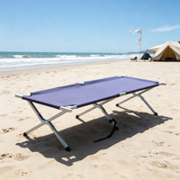 Lit de camping pliable rapide en tissu Oxford 600D, lit de camp portable avec cadre en alliage d'aluminium robuste pour la plage, la pêche et les voyages