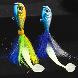 Leurre de pêche à queue de boucle pailletée, tête de gabarit d'eau salée, gabarit à queue de boucle 3oz - Product Image 4