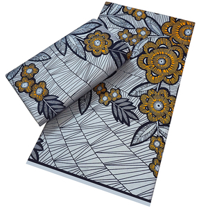 Pagne Africain en Coton de Qualité Supérieure, Imprimé Wax Doré, Tissus Africains <span class=keywords><strong>Textile</strong></span> Ankara Batik, Tissus Wax Nigériens - Product Image 1