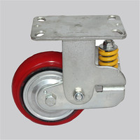 Roulettes en polyuréthane robustes sans entretien, amortissantes, personnalisables, pivotantes et fixes, roues industrielles antichoc avec frein