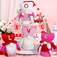 LOVE Gnomes Valentinstag Plüsch-Dekorationen mit Herz-Hut, Festliche Tischdekoration für Zuhause, Romantisches Geschenk für Paare