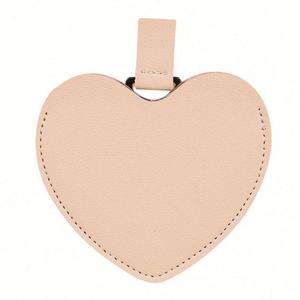 <b>Small</b> Pocket for Purse Heart-Shape Stainless Steel Makeup With Leather Case Travel Handheld Mirror Gift - Product Image 4
