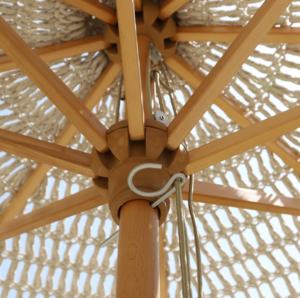 Большой открытый деревянный цветной столб, белый макраме Бали, пляжный зонт с кисточкой и бахромой - Product Image 6